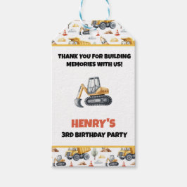 Etiqueta de agradecimento de aniversário de constr