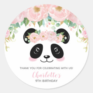 Etiqueta de Agradecimento de Aniversário de Panda 