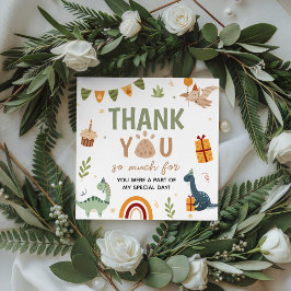 Etiqueta de agradecimento de aniversário do Dino O