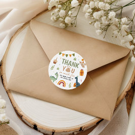 Etiqueta de agradecimento de aniversário do Dino O
