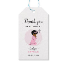 Etiqueta de Agradecimento de Batismo de Menina Neg