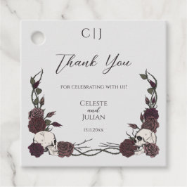 Etiqueta de Agradecimento de Casamento com Crânio