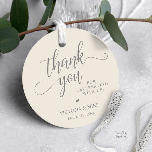 Etiqueta de agradecimento de casamento Elegant Scr