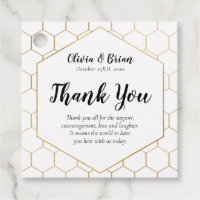 Etiqueta de Agradecimento de Casamento em Favo de