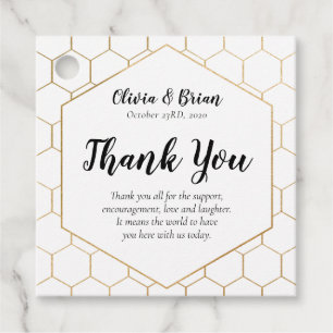 Etiqueta de Agradecimento de Casamento em Favo de