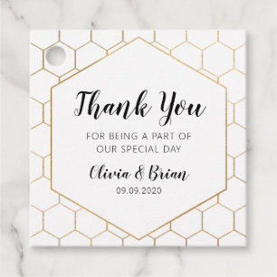 Etiqueta de Agradecimento de Casamento Favo de Mel