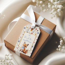 Etiqueta de agradecimento Floral Fox para Chá de B