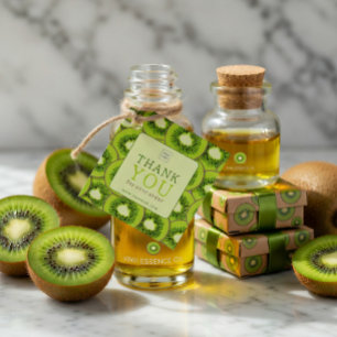 Etiqueta de Agradecimento Kiwi Burst Square