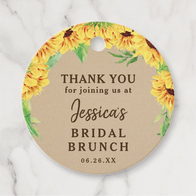 Etiqueta de Agradecimento para Chá de Noiva de Gir (Frente)