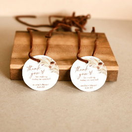 Etiqueta de Agradecimento para Chuveiro Boho com G