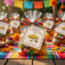 Etiqueta de Agradecimento Quadrada Fiesta Personal