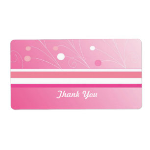 Etiqueta de Agradecimento Rosa Moderno