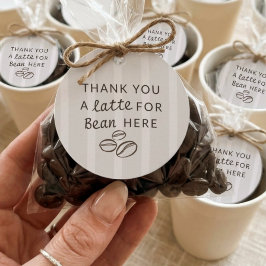 Etiqueta de agradecimento simples com tema de café