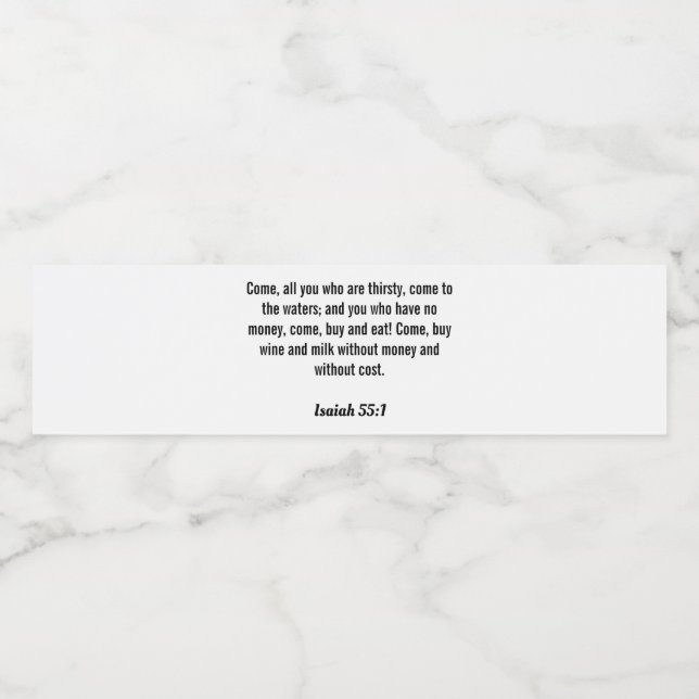 Etiqueta de Água Isaiah 55:1 (Rótulo Único)