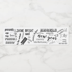 Etiqueta de Água Natal Palavras divertidas do part