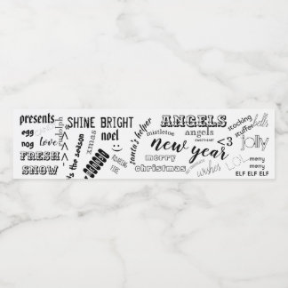 Etiqueta de Água Natal Palavras divertidas do part