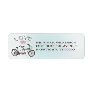 Etiqueta de Amor com Bicicleta Azul