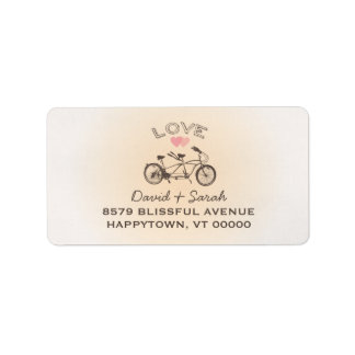 Etiqueta de Amor da Bicicleta Tandem
