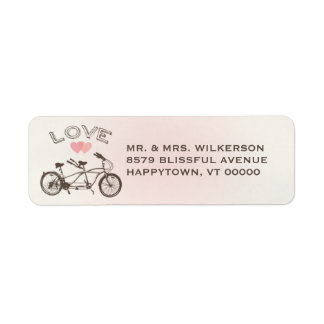 Etiqueta de Amor da Bicicleta Tandem