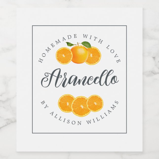 Etiqueta de Arancello Homemade Personalizada (Rótulo Único)