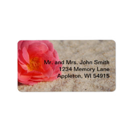 Etiqueta de Areia Rosa de Casamento de Praia