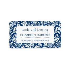 Etiqueta de Artesanatos de latas de cozinha azul