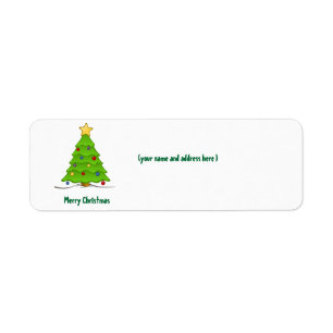 Etiqueta de Avery da árvore de Natal
