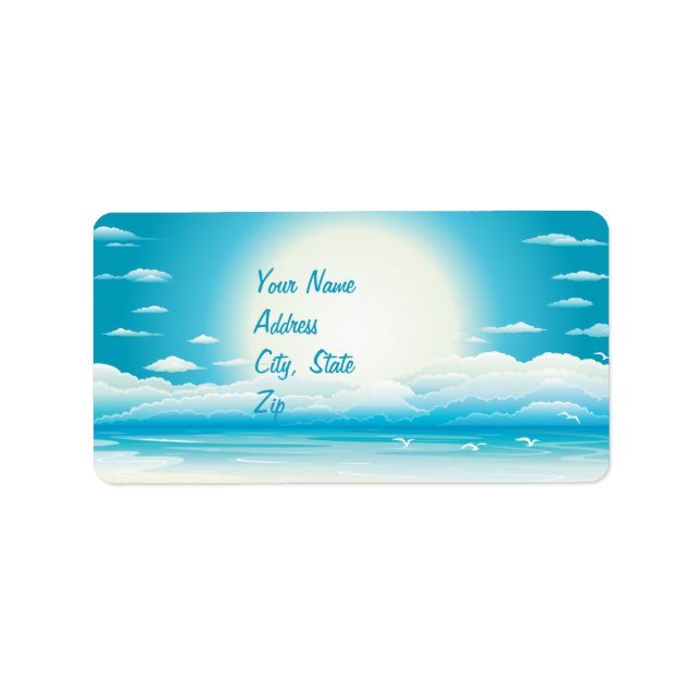 Etiqueta de Avery de Casamento de Praia Tropical (Frente)