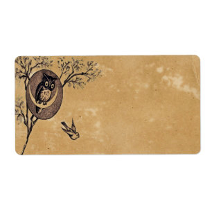 Etiqueta de Avery de Coruja Vintage