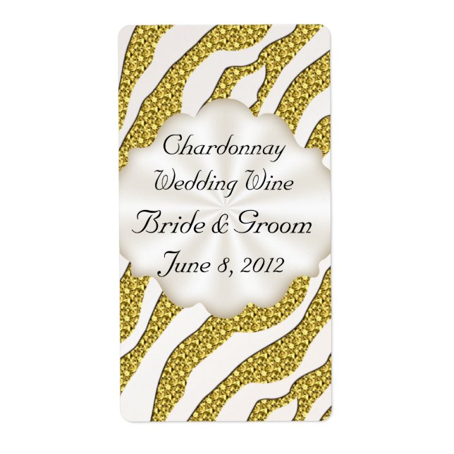 Etiqueta de Avery de Vinho de Casamento de Dourada (Frente)