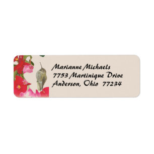 Etiqueta de Avery do colibri