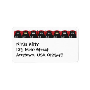 Etiqueta de Avery do endereço do gatinho de Ninja