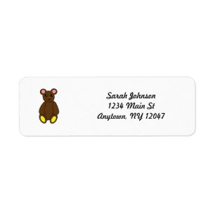 Etiqueta de Avery do urso de Brown