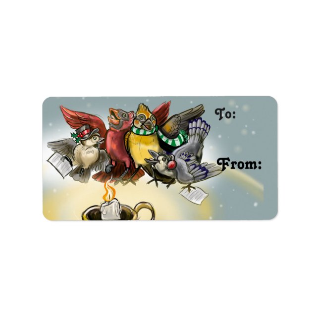 Etiqueta de Aves de Cárter de Natal (Frente)