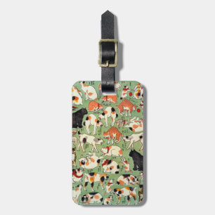 Etiqueta De Bagagem 猫尽両めん合, gatos do 芳藤 da era de Edo,