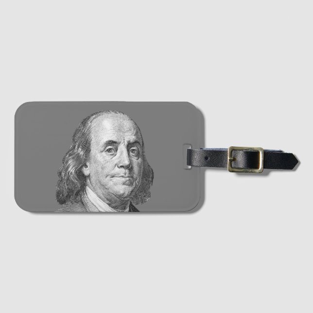 Etiqueta De Bagagem 100 dólares, Benjamin Franklin (Frente Horizontal)