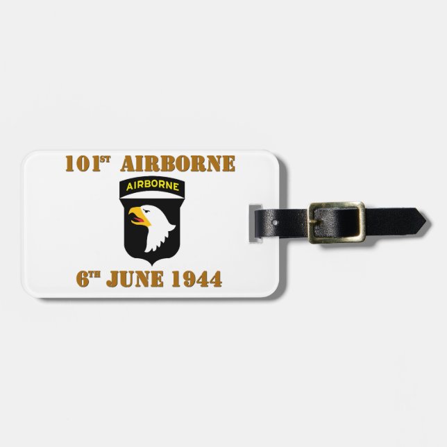 Etiqueta De Bagagem 101st Airborne D-Day Normandy (Frente Horizontal)