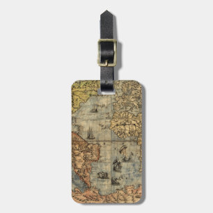 Etiqueta De Bagagem 1565 Mapa Antigo do Mundo de Forlani Renascença