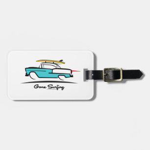 Etiqueta De Bagagem 1955 Chevy Hardtop Coupe foi surfar