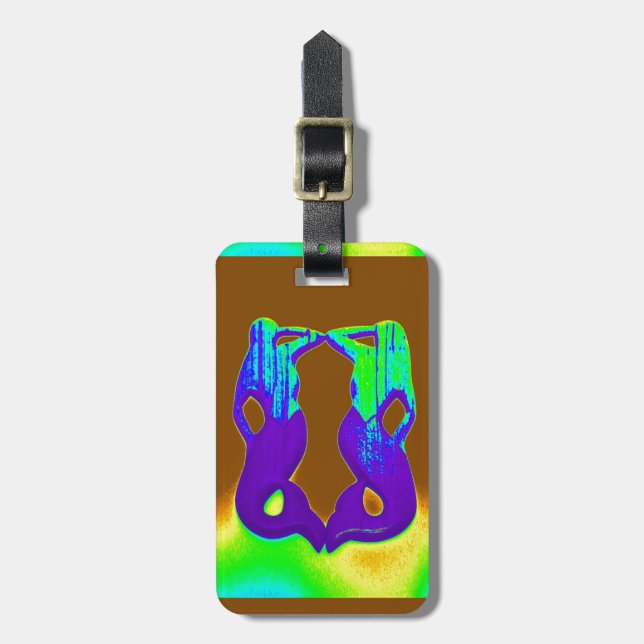 Etiqueta De Bagagem 2 sereias roxas (Frente Vertical)