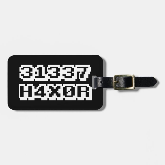 ETIQUETA DE BAGAGEM 31337 H4X0R (Frente Horizontal)