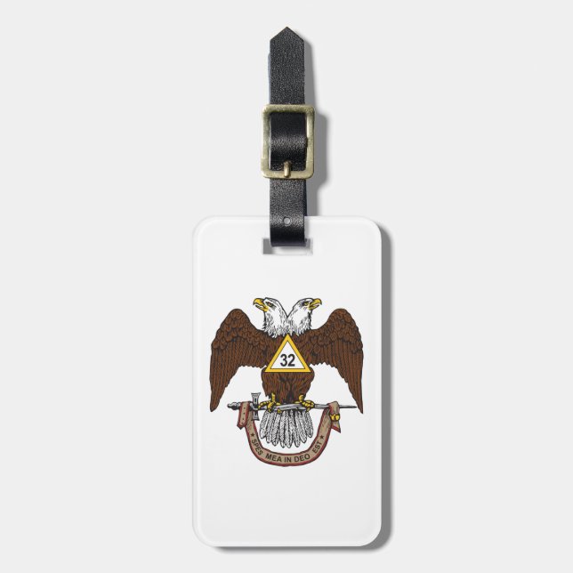 Etiqueta De Bagagem 3ò Rito escocês Brown Eagle do grau (Frente Vertical)