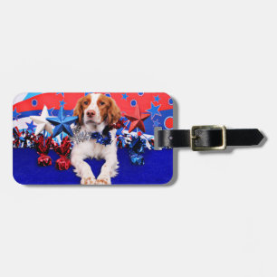 Etiqueta De Bagagem 4 de julho - Spaniel de Brittany - Charlie