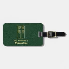 Etiqueta De Bagagem 50 anos personalizáveis do Verde de Ordenação