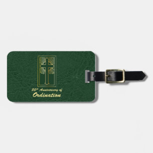 Etiqueta De Bagagem 50 anos personalizáveis do Verde de Ordenação