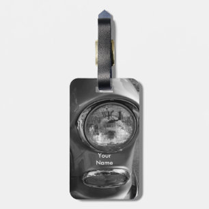 Etiqueta De Bagagem 55 Chevy Headlight Grayscale