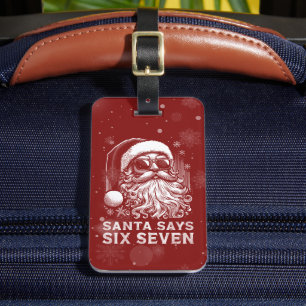 Etiqueta De Bagagem 67 Meme Engraçado O Papai Noel Diz Seis Sete Natal