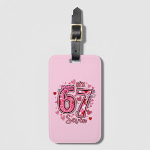 Etiqueta De Bagagem 6 7 Seis Sete Meme Tendência Nome Rosa Meninas