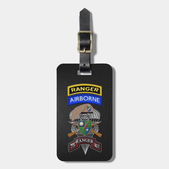 Etiqueta De Bagagem 75º Regimento Ranger (Frente Vertical)