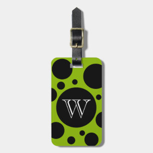 ETIQUETA DE BAGAGEM A BAGAGEM CHIQUE /BAG TAG_BLACK BORBULHA NO VERDE